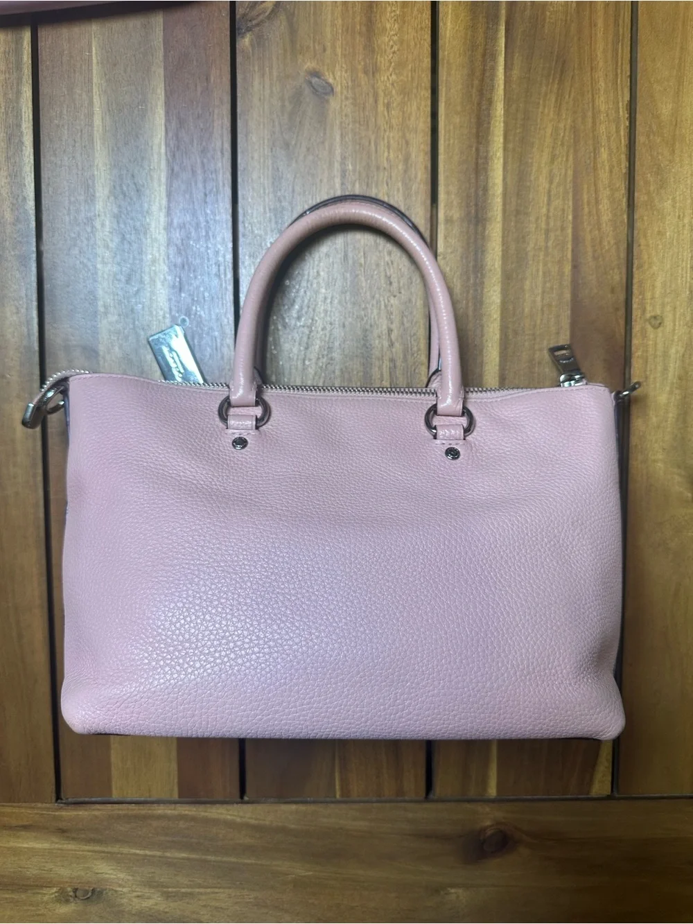 Coach Pink Pebbled Leather Mini Emma Crossbody Satchel
